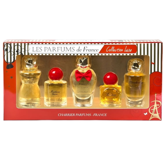 Charrier Parfums Collection Luxe 5 Miniature Perfume Gift Set, 1.68 fl oz, Made in France