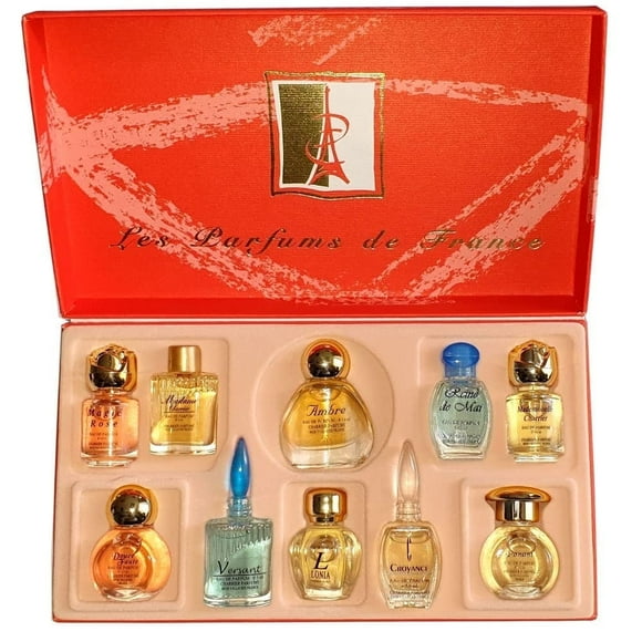 Charrier Parfums Les Parfums de France  10 Perfume Gift Set, 1.99 fl oz, Made in France