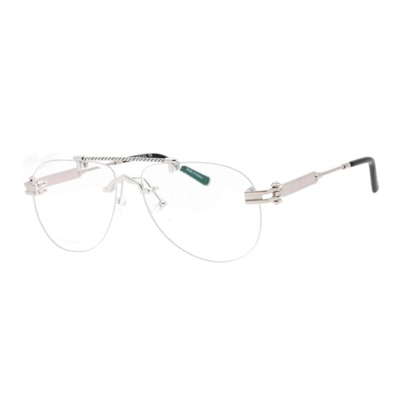 Charriol PC75106 C02 59mm Aviator Eyeglass Frames Men's Shiny Silver