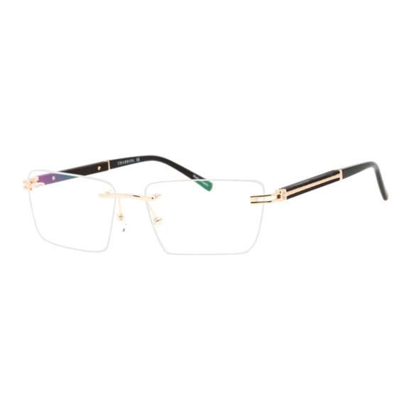 Charriol PC75118 C03 58mm Rectangle Eyeglass Frames Men's Shiny Gold Black