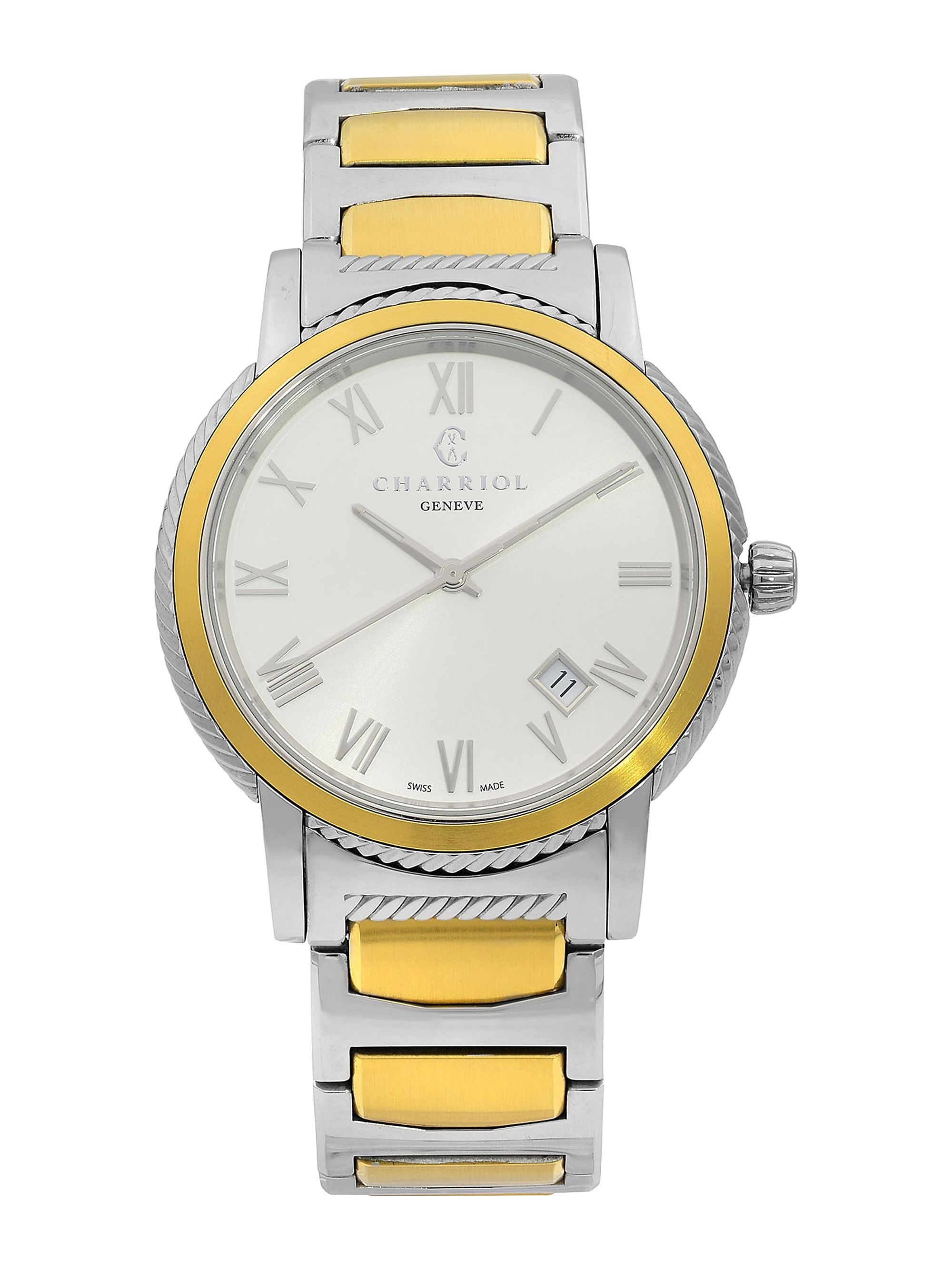 Charriol Parisii Two Tone Steel Silver Dial Quartz Unisex Watch P40SY2.931.001 Pre-Owned - image 1 of 6