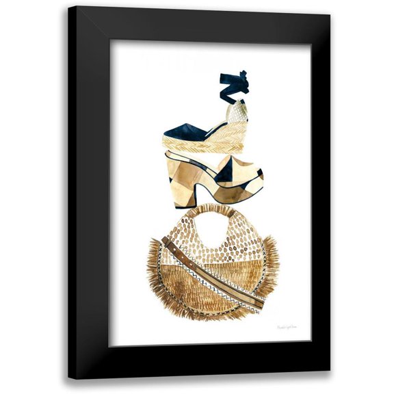 Charro, Mercedes Lopez 11x14 Black Modern Framed Museum Art Print Titled - Beach Glam II Navy