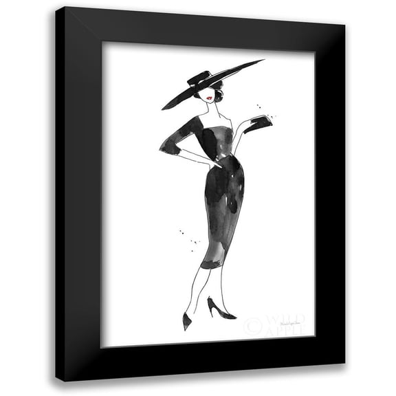 Charro, Mercedes Lopez 11x14 Black Modern Framed Museum Art Print Titled - Fashionable Hat