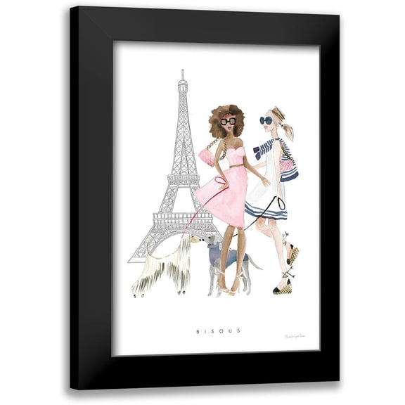 Charro, Mercedes Lopez 11x14 Black Modern Framed Museum Art Print Titled - Paris Girlfriends I Pastel