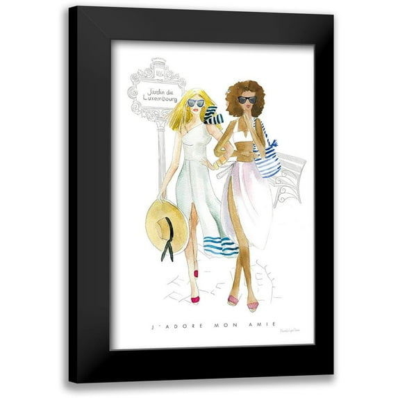 Charro, Mercedes Lopez 11x14 Black Modern Framed Museum Art Print Titled - Paris Girlfriends IV