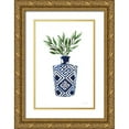 thumbnail image 1 of Charro, Mercedes Lopez 11x14 Gold Ornate Wood Framed with Double Matting Museum Art Print Titled - Cobalt Geometric Vases III, 1 of 4
