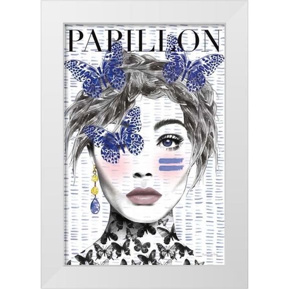 Charro, Mercedes Lopez 11x14 White Modern Wood Framed Museum Art Print Titled - Papillon