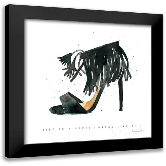 Charro, Mercedes Lopez 12x12 Black Modern Framed Museum Art Print Titled - Glitz and Glam VIII