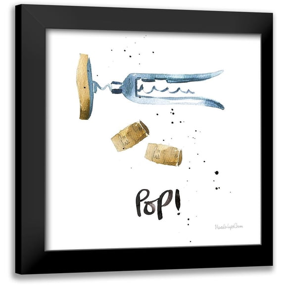 Charro, Mercedes Lopez 12x12 Black Modern Framed Museum Art Print Titled - Pop the Cork VII