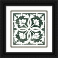 thumbnail image 1 of Charro, Mercedes Lopez 12x12 Black Ornate Wood Framed with Double Matting Museum Art Print Titled - Andalusian Tile III Pine Green, 1 of 4