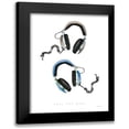 thumbnail image 1 of Charro, Mercedes Lopez 12x14 Black Modern Framed Museum Art Print Titled - Headphones Love Blue Gray, 1 of 5