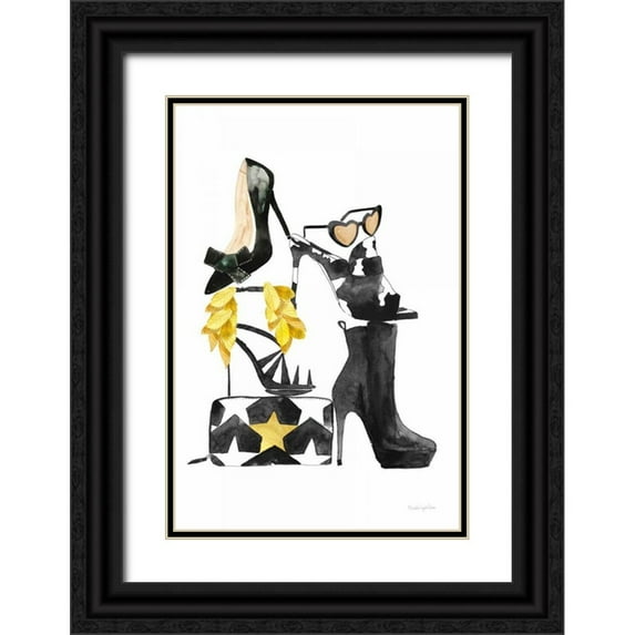Charro, Mercedes Lopez 13x18 Black Ornate Wood Framed with Double Matting Museum Art Print Titled - Glitz and Glam III