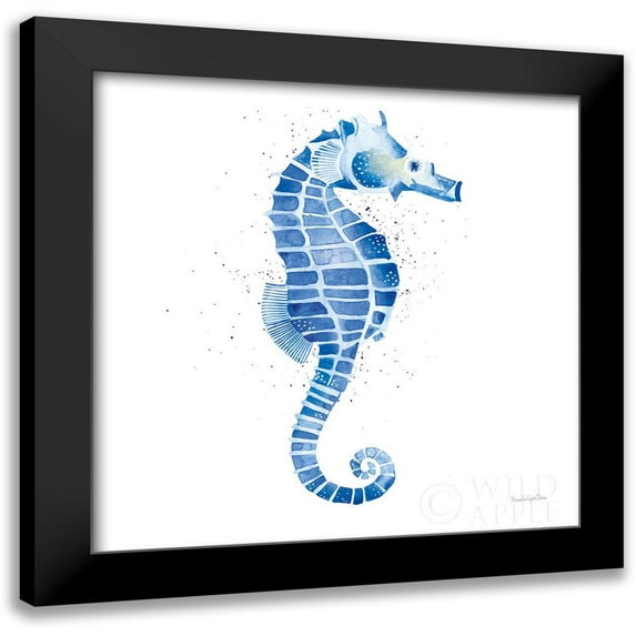 Charro, Mercedes Lopez 15x15 Black Modern Framed Museum Art Print Titled - Seahorse