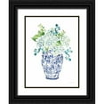 thumbnail image 1 of Charro, Mercedes Lopez 15x18 Black Ornate Wood Framed with Double Matting Museum Art Print Titled - Chinoiserie Hydrangea II, 1 of 4