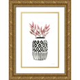 thumbnail image 1 of Charro, Mercedes Lopez 17x24 Gold Ornate Wood Framed with Double Matting Museum Art Print Titled - Geometric Vases II, 1 of 4