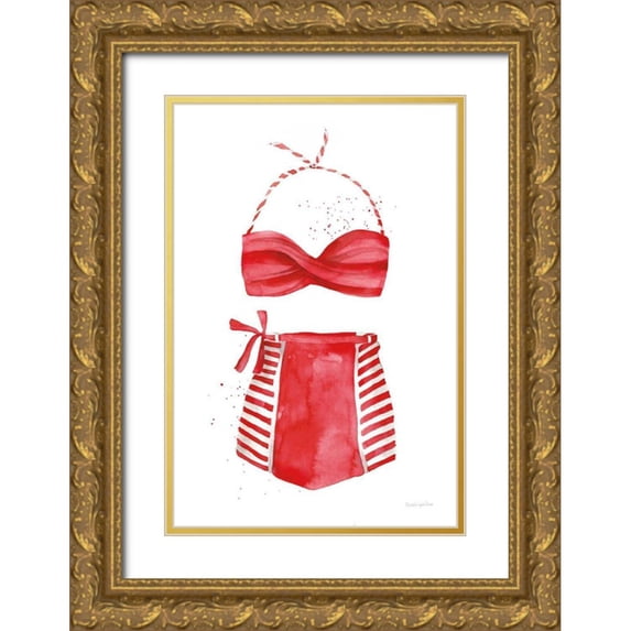 Charro, Mercedes Lopez 17x24 Gold Ornate Wood Framed with Double Matting Museum Art Print Titled - Vintage Swimwear II