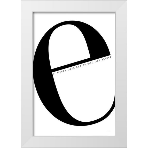 Charro, Mercedes Lopez 17x24 White Modern Wood Framed Museum Art Print Titled - E is for Easier on White