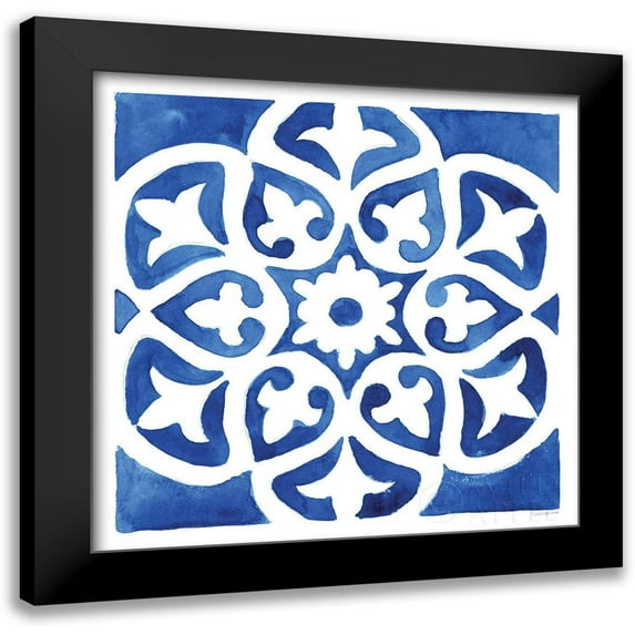 Charro, Mercedes Lopez 20x20 Black Modern Framed Museum Art Print Titled - Andalusian Tile IV