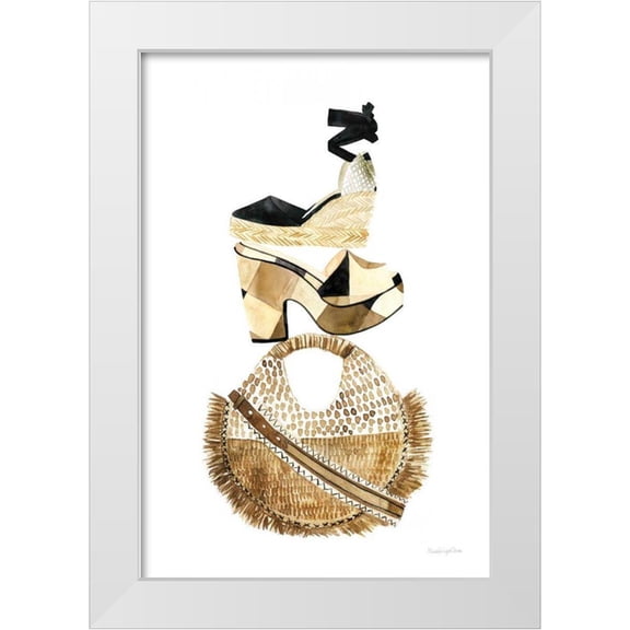 Charro, Mercedes Lopez 23x32 White Modern Wood Framed Museum Art Print Titled - Beach Glam II