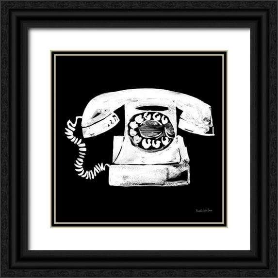 Charro, Mercedes Lopez 26x26 Black Ornate Wood Framed with Double Matting Museum Art Print Titled - Call Me