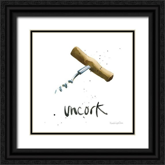 Charro, Mercedes Lopez 26x26 Black Ornate Wood Framed with Double Matting Museum Art Print Titled - Pop the Cork VIII