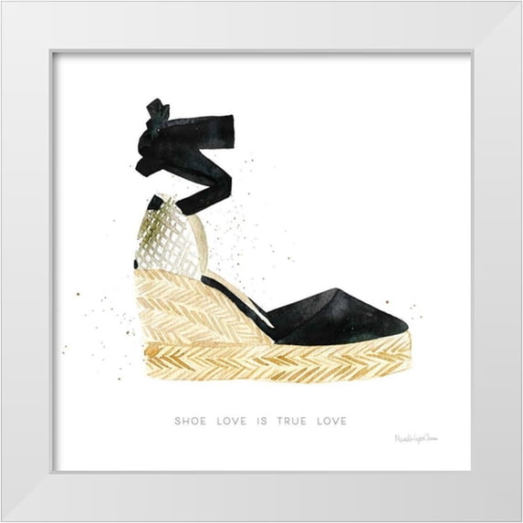 Charro, Mercedes Lopez 26x26 White Modern Wood Framed Museum Art Print Titled - Shoe Love is True Love