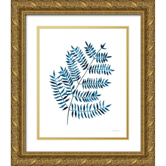 Charro, Mercedes Lopez 26x32 Gold Ornate Wood Framed with Double Matting Museum Art Print Titled - Woodland Fern