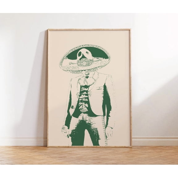 Charro Mexicano Poster Mariachi Inspired Home Wall Art Unframed Paper Print