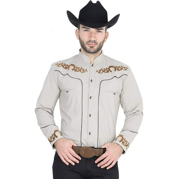 Charro Shirts for Men's cowboy camisa charra (40789l) Embroided