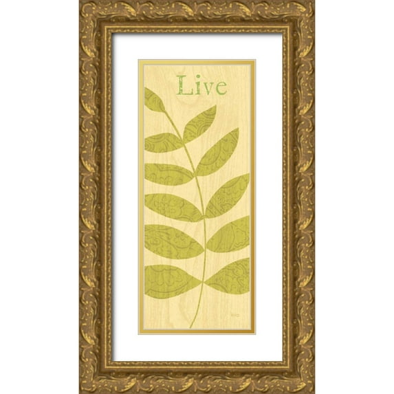 Charron, Veronique 10x18 Gold Ornate Wood Framed with Double Matting Museum Art Print Titled - Nature Trio - Live