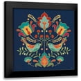 thumbnail image 1 of Charron, Veronique 12x12 Black Modern Framed Museum Art Print Titled - Folk Floral III Dark, 1 of 5