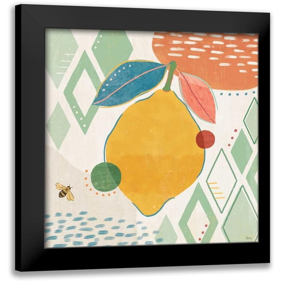 Charron, Veronique 12x12 Black Modern Framed Museum Art Print Titled - Fruit Frenzy VI