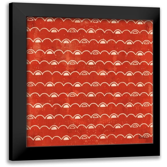 Charron, Veronique 12x12 Black Modern Framed Museum Art Print Titled - Good Vibes Pattern VIE