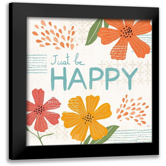 Charron, Veronique 12x12 Black Modern Framed Museum Art Print Titled - Mod Floral V