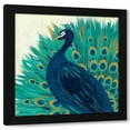 thumbnail image 1 of Veronique Charron 12x12 Black Modern Wood Framed Wall Art Titled - Proud as a Peacock II, 1 of 6