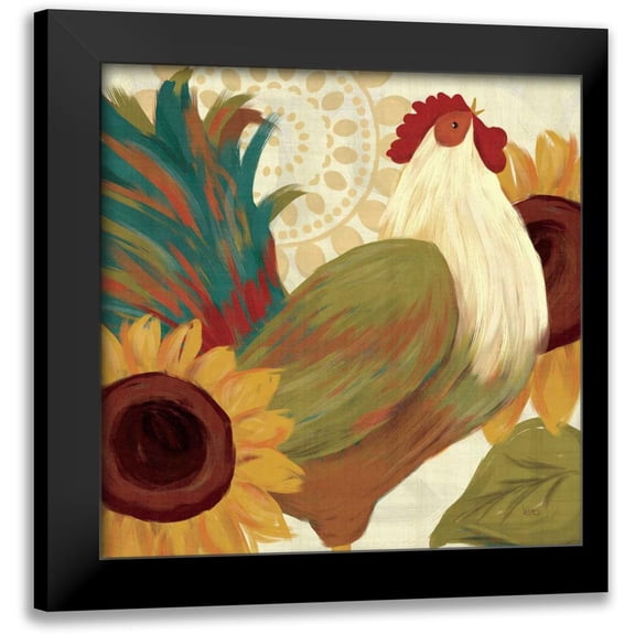Charron, Veronique 12x12 Black Modern Framed Museum Art Print Titled - Spice Roosters I