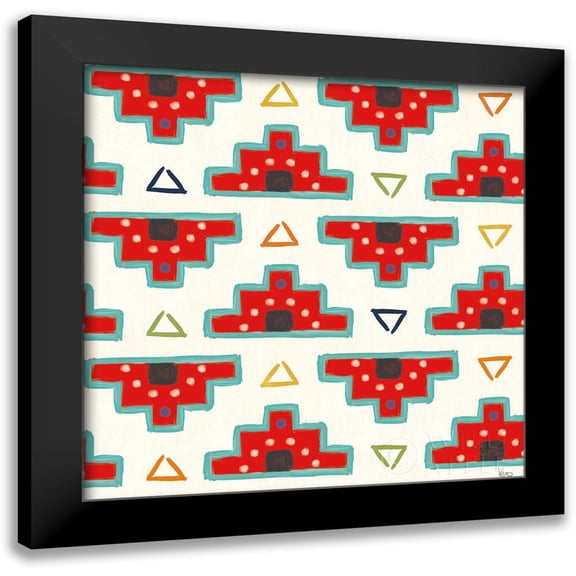 Charron, Veronique 12x12 Black Modern Framed Museum Art Print Titled - Tex Mex Fiesta Pattern III