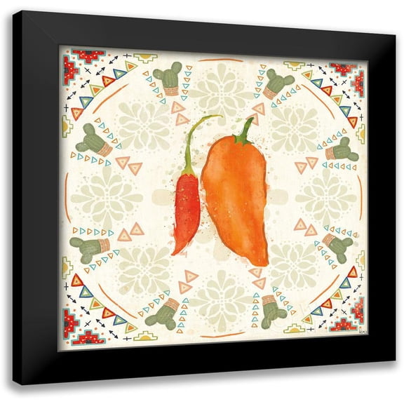 Charron, Veronique 12x12 Black Modern Framed Museum Art Print Titled - Tex Mex Fiesta VI