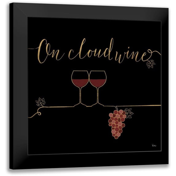 Charron, Veronique 12x12 Black Modern Framed Museum Art Print Titled - Underlined Wine VIII Black