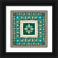 thumbnail image 1 of Charron, Veronique 12x12 Black Ornate Wood Framed with Double Matting Museum Art Print Titled - Cool Feathers Tiles III, 1 of 4