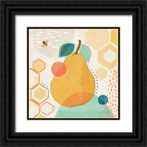 Charron, Veronique 12x12 Black Ornate Wood Framed with Double Matting Museum Art Print Titled - Fruit Frenzy II