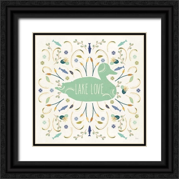 Charron, Veronique 12x12 Black Ornate Wood Framed with Double Matting Museum Art Print Titled - Otomi Lake II