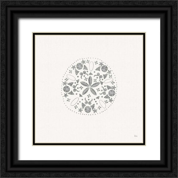 Charron, Veronique 12x12 Black Ornate Wood Framed with Double Matting Museum Art Print Titled - Sea Charms II no Words Silver