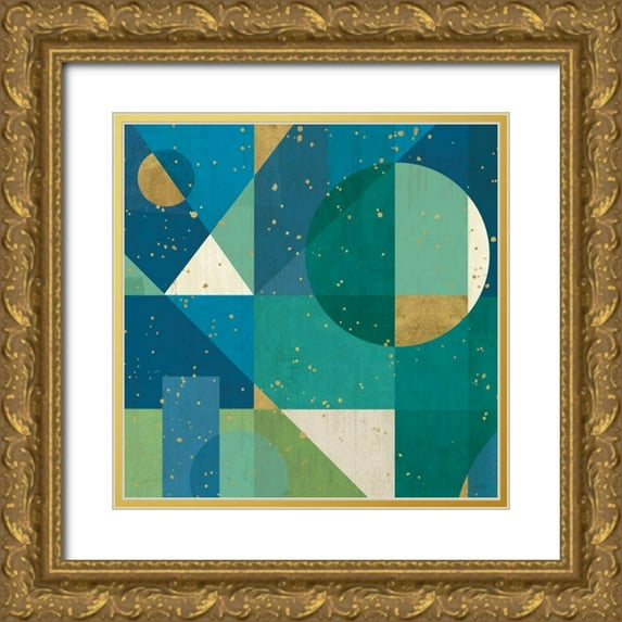 Charron, Veronique 12x12 Gold Ornate Wood Framed with Double Matting Museum Art Print Titled - Geo Contour II