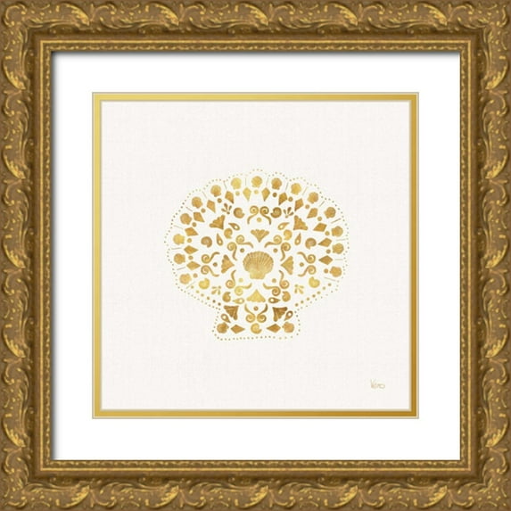 Charron, Veronique 12x12 Gold Ornate Wood Framed with Double Matting Museum Art Print Titled - Sea Charms III no Words