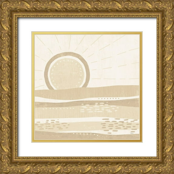 Charron, Veronique 12x12 Gold Ornate Wood Framed with Double Matting Museum Art Print Titled - Sweet Summer VI Neutral