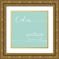 thumbnail image 1 of Charron, Veronique 12x12 Gold Ornate Wood Framed with Double Matting Museum Art Print Titled - Underline Bath VI Teal, 1 of 4