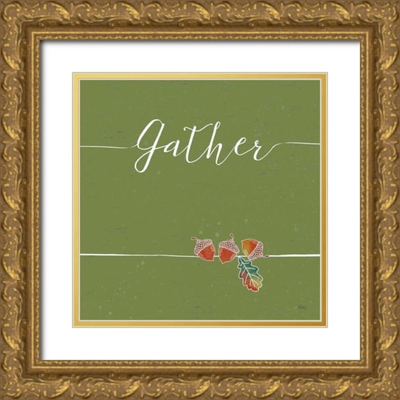 Charron, Veronique 12x12 Gold Ornate Wood Framed with Double Matting Museum Art Print Titled - Underlined Fall VI Color