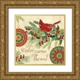 thumbnail image 1 of Charron, Veronique 12x12 Gold Ornate Wood Framed with Double Matting Museum Art Print Titled - Winter Feathers VI, 1 of 4