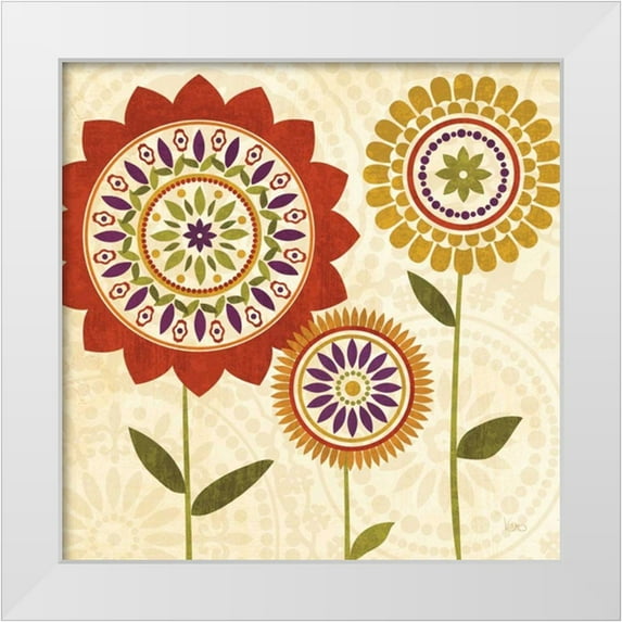 Charron, Veronique 12x12 White Modern Wood Framed Museum Art Print Titled - Fall Flowers I